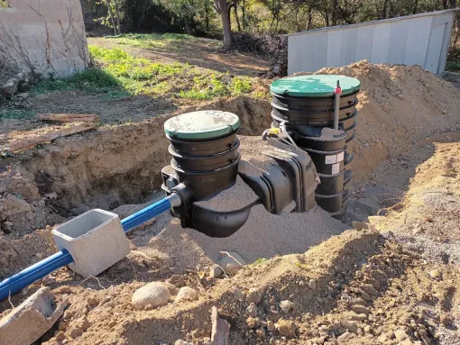 Terrassement pour pose de fosse septique à Prades, Pollestres, Eric Terrassement VRD