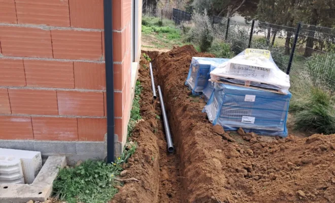 Terrassement pour écoulement des eaux pluviales