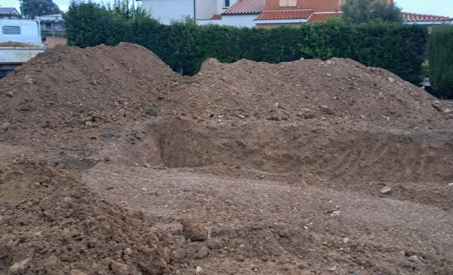 Décaissement plateforme et fondations maison Fourques, Pollestres, Eric Terrassement VRD