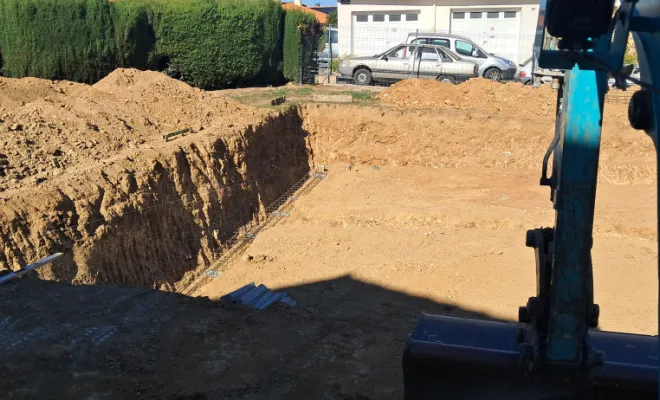 Décaissement plateforme et fondations maison Fourques, Pollestres, Eric Terrassement VRD