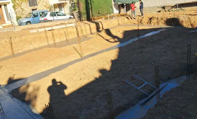 Décaissement plateforme et fondations maison Fourques, Pollestres, Eric Terrassement VRD